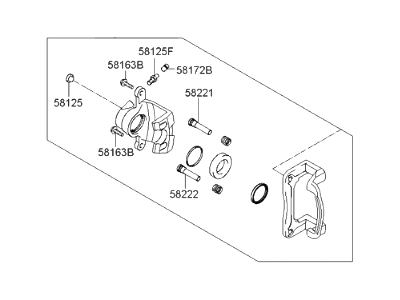 Hyundai 58311-3KA01 Caliper Kit-Rear Brake, RH