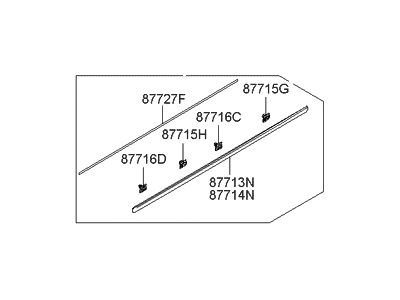 Hyundai 87712-3K000 Moulding Assembly-Waist Line Front Door, RH