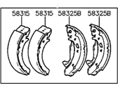 OEM 1992 Hyundai Elantra Shoe & Lining Kit-Rear Brake - 58305-28A70