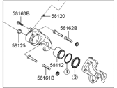 OEM 2010 Hyundai Elantra CALIPER Kit-Front Brake, RH - 58190-2LA00