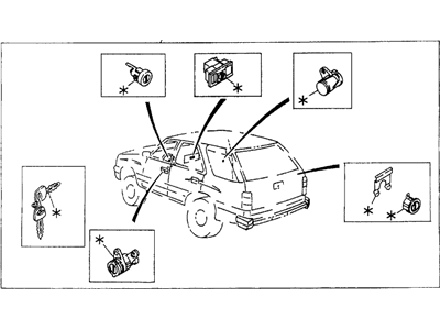 Honda 8-97097-270-1 Cylinder Set, Car Lock (Gray)