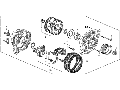 Honda 06311-RSH-505RM Alternator, Core Id (A5Tb1391) (A005Tb1391R) (Reman)