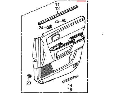 Honda 83551-SZA-A15ZB Lining Assy., L. FR. Door *NH167L* (GRAPHITE BLACK)