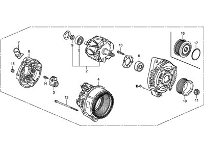 Honda 06311-R53-505RM Alternator, Reman