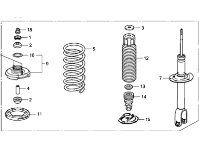 Honda 52620-TP6-A05 Shock Absorber Assembly, Left Rear