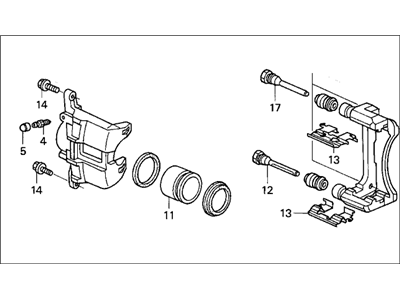 Honda 45019-SDB-A00RM Caliper Sub-Assembly, Left Front (Reman)