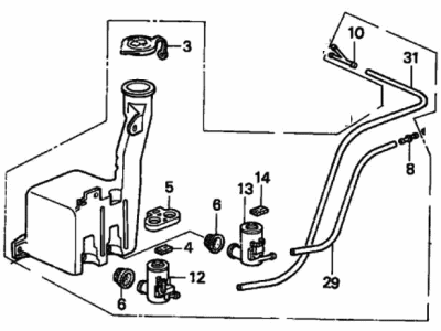 Honda 76801-SH3-003 Washer, Windshield (FR/RR) (Mitsuba)