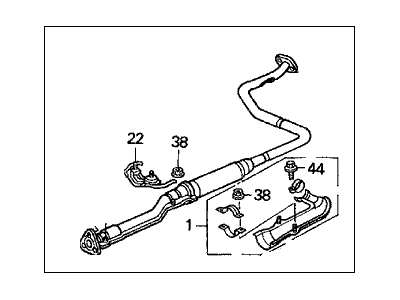 Honda 18220-SH3-A24 Pipe B, Exhuast