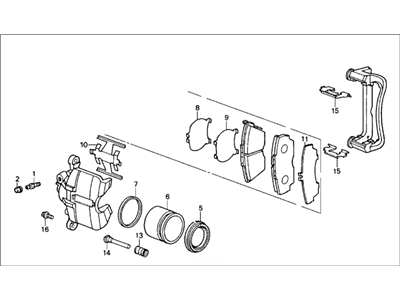 Acura 45230-SD4-672 Caliper Assembly, Driver Side (17Cl-14Vn) (Nissin)