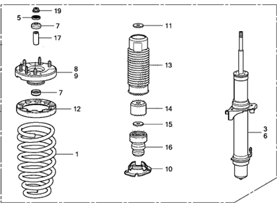 Honda 51610-TA0-A04 Shock Absorber Assembly, Right Front