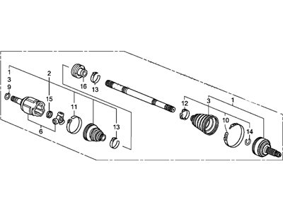 Honda 44306-TA0-A50 Driveshaft Assembly, Driver Side