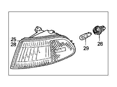 Honda 33300-SR4-A02 Light Assy., R. FR. Turn