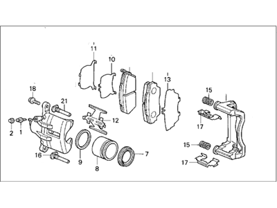 Acura 45210-SR3-N33 Caliper Assembly, Passenger Side (17Cl-14Vn) (Nissin)