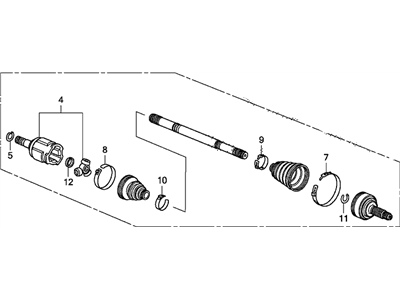 Honda 44306-TA1-A00 Driveshaft Assembly, Driver Side