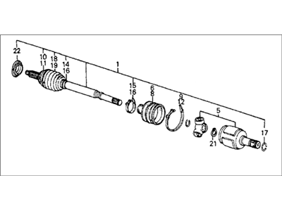 Honda 44305-SB2-761 Driveshaft Assembly, Passenger Side