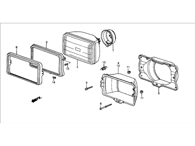 Honda 33150-SB2-305 Headlight Assembly, Driver Side