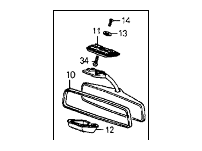 Honda 88140-SB2-943ZE Mirror, Rearview *NH83L/NH91L*