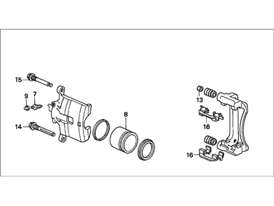 Honda 45018-SM4-A00 Caliper Sub-Assembly, Right Front