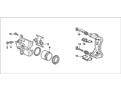 Honda 45019-SM5-000 Caliper Sub-Assembly, Left Front