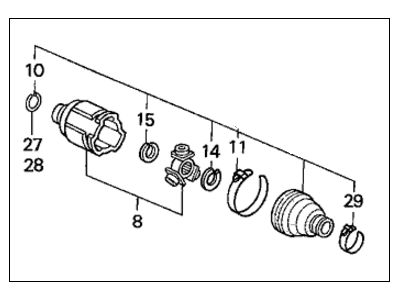 Honda 44017-SV7-000 Cv Boot Set, Inboard