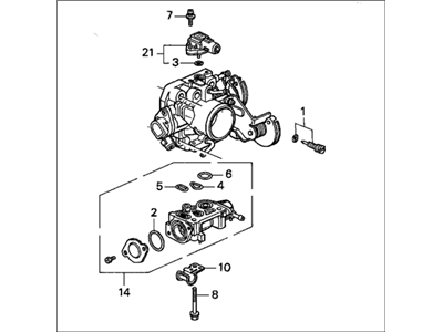 Honda 16400-P0J-L01 Body Assembly, Throttle (Gr40B)