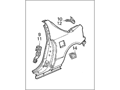 Honda 04636-SR2-300ZZ Panel Set, R. RR. (Outer)