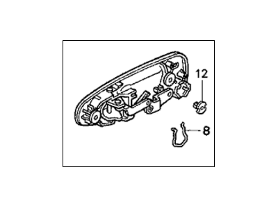 Honda 72180-SR3-J02ZD Handle Assembly, Driver Side (Outer) (Flint Black Metallic)