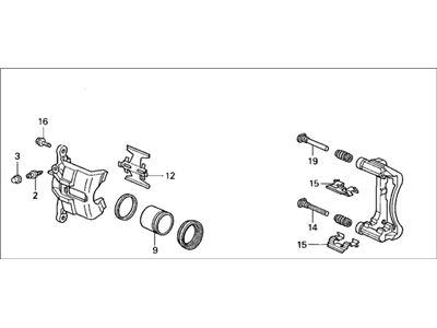 Honda 45018-SM5-000 Caliper Sub-Assembly, Right Front