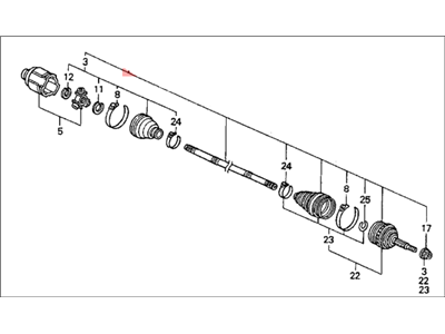 Honda 44011-SX1-951 Driveshaft Set, Driver Side