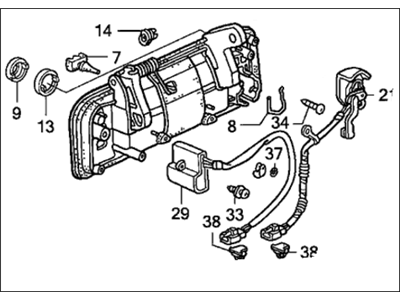 Honda 72180-SM1-000ZA Handle Assembly, Left Front (Outer) (Frost White)