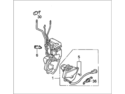 Honda 72150-SM5-023 Lock Assembly, Left Front Door Power