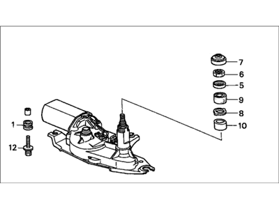 Honda 76700-SH2-S02 Motor Assembly, Rear Wiper