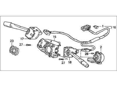 Honda 35250-SS0-A01ZA Switch Assembly, Combination (Black)