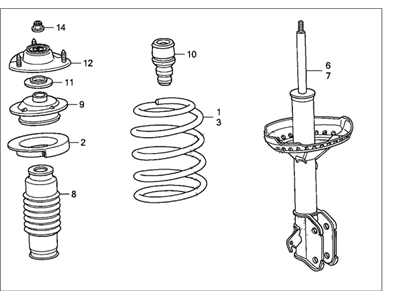 Honda 51601-SHJ-A69 Shock Absorber Assembly, Right Front (Pink)