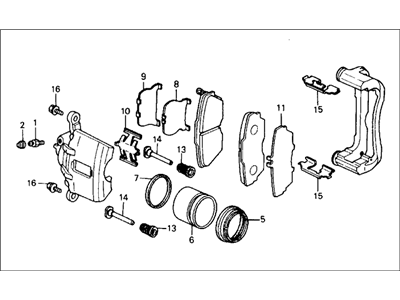 Honda 45210-SE0-G12 Caliper Assembly, Passenger Side (17Cl-14Vn)