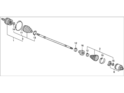 Honda 44305-SDB-A00 Driveshaft Assembly, Passenger Side