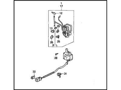 Honda 72150-SR8-J50 Lock Assembly, Left Front Power Door