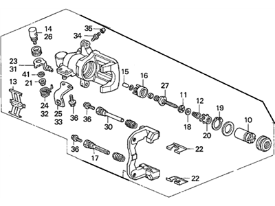 Acura 43019-S5A-J02 Caliper Sub-Assembly, Left Rear