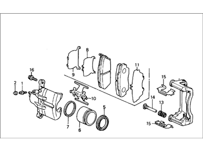 Honda 45230-SK7-003 Caliper Assembly, Driver Side (17Cl-14Vn) (Nissin)