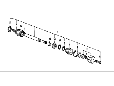 Honda 44305-SD9-013 Driveshaft Assembly, Passenger Side