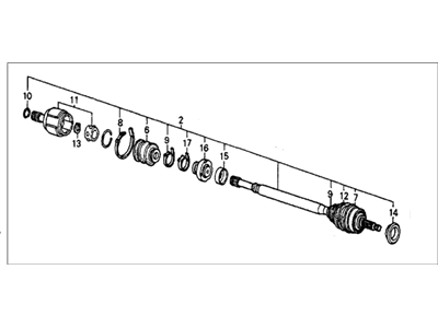 Honda 44306-SD9-013 Driveshaft Assembly, Driver Side