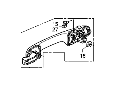 Honda 72140-SDA-A21ZA Handle Assembly, Right Front Door (Outer) (Nighthawk Black Pearl)