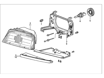 Honda 33100-SB3-682 Headlight Assembly, Passenger Side (Halogen)