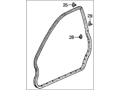 Honda 72350-S30-003 Weatherstrip, L. FR. Door