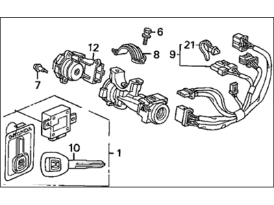 Honda 35100-S30-A13 Lock Assy., Steering