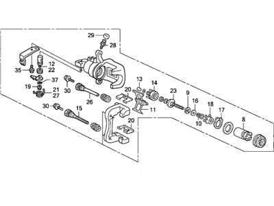 Honda 43019-SDR-A00 Caliper Sub-Assembly, Left Rear