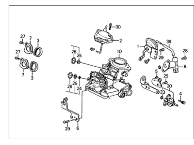 Honda 06164-PM5-A52 Throttle Body Sub-Assembly, Set