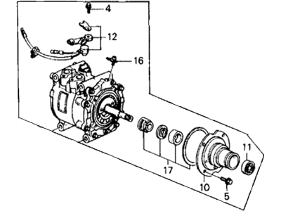 Honda 38810-PM5-A01 Compressor (Sanden)