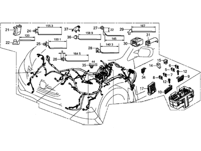 Honda 32200-T1X-A40 Wire Harn Engine Room