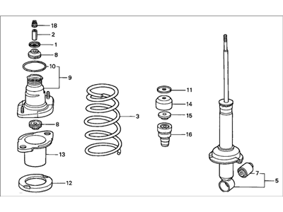 Honda 52620-S5A-A02 Shock Absorber Assembly, Left Rear